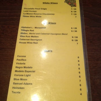 Cascalote Latin Bistro - Wine and beer list - Latin American Near Me - New York, New York