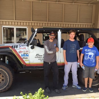 Dan Mick's Jeep Tours - Posing next to the Jeep after the tour. Great fun! - Tours Near Me - Moab, Utah