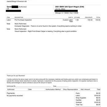 Classic Design - Classic's $100 invoice with 1 issue noted - Body Shops Near Me - Santa Barbara, California Classic Design - Classic's $100 invoice with 1 issue noted - Body Shops Near Me - Santa Barbara, California