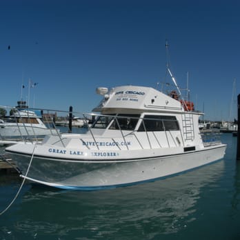 Dive Chicago - Our boat in it's Slip K-27 at Burnham Harbor, Chicago. - Boat Charters Near Me - Chicago, Illinois Dive Chicago - Our boat in it's Slip K-27 at Burnham Harbor, Chicago. - Boat Charters Near Me - Chicago, Illinois
