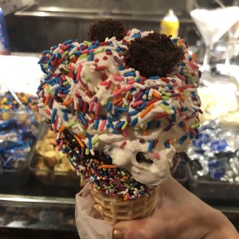 The Zebra-Striped Whale - From the mix in menu (like cold stone creamery) with sprinkles, brownies, and M&Ms throughout and in every last bite! Delicious! - Coffee & Tea Near Me - Newtown, Pennsylvania