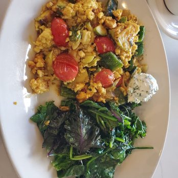 Floret - Tofu scramble with veggies...so good! The garlicky greens....droooollll - Vegetarian Near Me - Seattle, Washington