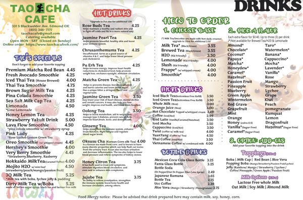 Menu photo 1 Tao Cha Cafe Edmond, OK Menu photo 1 Tao Cha Cafe Edmond, OK