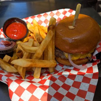 Mr Burger - Cheeseburger and fries, thank goodness it's not one of those shoe leather smash burgers! - Burgers Near Me - Steamboat Springs, Colorado Mr Burger - Cheeseburger and fries, thank goodness it's not one of those shoe leather smash burgers! - Burgers Near Me - Steamboat Springs, Colorado