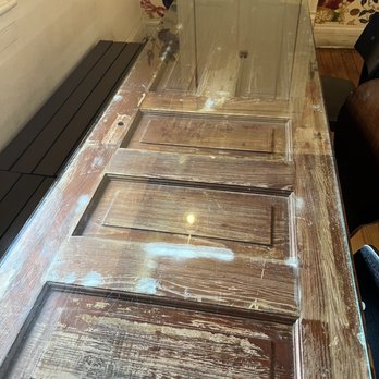 Scratch Kitchen - Door made into a table. - Bakeries Near Me - San Antonio, Texas Scratch Kitchen - Door made into a table. - Bakeries Near Me - San Antonio, Texas