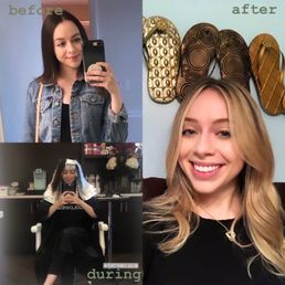Before during and after shot of my hair:)