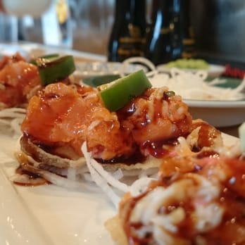 Kinjo Sushi - Spicy salmon crunch. From the old menu. - Japanese Near Me - Calgary, Alberta Kinjo Sushi - Spicy salmon crunch. From the old menu. - Japanese Near Me - Calgary, Alberta
