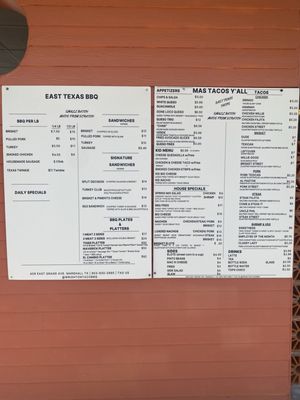Menu photo 1 Wright On Taco and BBQ Marshall, TX Menu photo 1 Wright On Taco and BBQ Marshall, TX