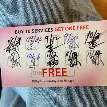 Super Massage - Stamp Card.Ten time get one time FREE. - Massage Near Me - Tustin, California Super Massage - Stamp Card.Ten time get one time FREE. - Massage Near Me - Tustin, California