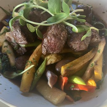 The Lakehouse - Venison tenderloin with roasted summer vegetables, ancient Utah Fremont beans, cheddar jus - New American Near Me - Heber, Utah The Lakehouse - Venison tenderloin with roasted summer vegetables, ancient Utah Fremont beans, cheddar jus - New American Near Me - Heber, Utah