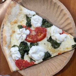 Carmela's Cucina - Spinach, tomato, and mozzarella cheese. White sauce? Margherita? Delicious AF