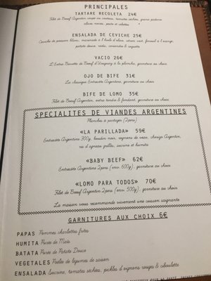 Menu photo 5 La Recoleta Paris 17, 75