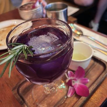 Glai Baan - Grub ma. Pea flower gin cocktail - Thai Near Me - Phoenix, Arizona Glai Baan - Grub ma. Pea flower gin cocktail - Thai Near Me - Phoenix, Arizona