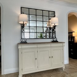 Paint & Boards Boutique - Beautiful Ethan Allen 20+ year old Buffet repainted and stripped top. Love it!!