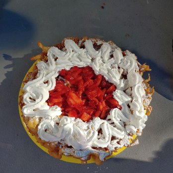 Alameda County Fair - Strawberry whipped cream funnel cake - Festivals Near Me - Pleasanton, California Alameda County Fair - Strawberry whipped cream funnel cake - Festivals Near Me - Pleasanton, California