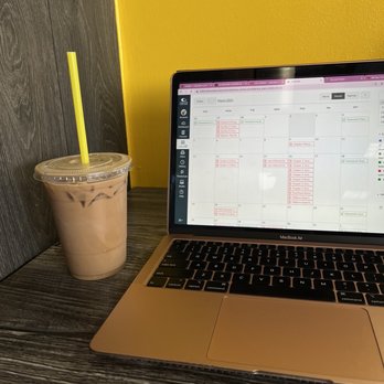 Cream & Sugar - dark lavender iced latte :) my FAV! - Coffee & Tea Near Me - Fairview, Texas