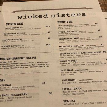 Wicked Sisters - Drink menu - American Near Me - Baltimore, Maryland Wicked Sisters - Drink menu - American Near Me - Baltimore, Maryland