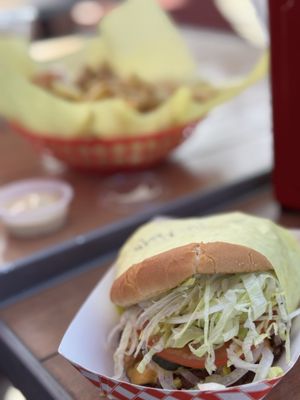 Yellow Paper Burger by null