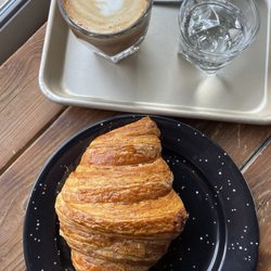 The Breaks Coffee Roasting - Cortado + cardamom + a side of soda water.  Perfection. Fresh baked goods, too.