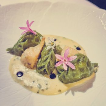 Acquerello - Potato, cabbage, Crescenza-filled culurgiones, artichoke, green garlic, olive. - Italian Near Me - San Francisco, California