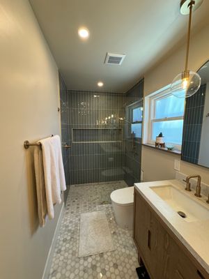 Bathroom renovation - This bathroom turned out so beautiful. We fully remodeled this bathroom. We even added a washer/dryer combo in the primary bedroom. Bathroom renovation - This bathroom turned out so beautiful. We fully remodeled this bathroom. We even added a washer/dryer combo in the primary bedroom.