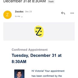 Confirmation email