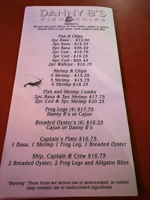 Menu photo 1 Danny B's Fish and Chips Chino Valley, AZ Menu photo 1 Danny B's Fish and Chips Chino Valley, AZ