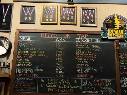Menu photo 1 Russian River Brewing Santa Rosa, CA Menu photo 1 Russian River Brewing Santa Rosa, CA