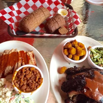 The County Line - Brisket and Beef ribs. Beware - those ribs are ginormous! - Barbeque Near Me - Austin, Texas The County Line - Brisket and Beef ribs. Beware - those ribs are ginormous! - Barbeque Near Me - Austin, Texas