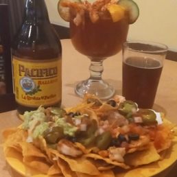 I got a beer, micheladas and mini nachos