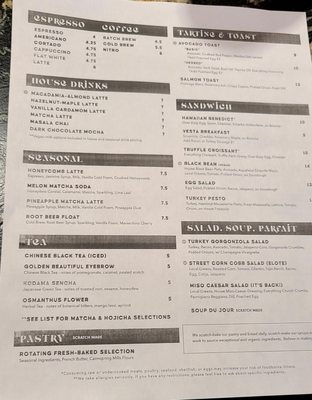 Menu photo 1 Vesta Coffee Roasters Las Vegas, NV