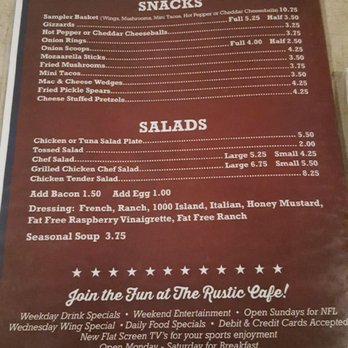 The Rustic Cafe - Cafes Near Me - Delphos, Ohio