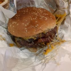 Vera's Burger Shack - Hubby's double burger with added bacon, cheese, mushrooms and onions. $19.67 (when did just a burger with no sides cost almost $20?!?).