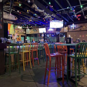 Nacho Hippo - a bar with colorful chairs - Mexican Near Me - North Myrtle Beach, South Carolina