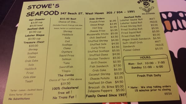 Menu photo 7 Stowe's Seafood West Haven, CT Menu photo 7 Stowe's Seafood West Haven, CT