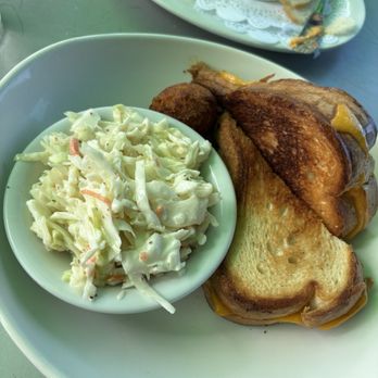 St Augustine Fish Camp - Kids grilled cheese and coleslaw - Seafood Near Me - St Augustine, Florida