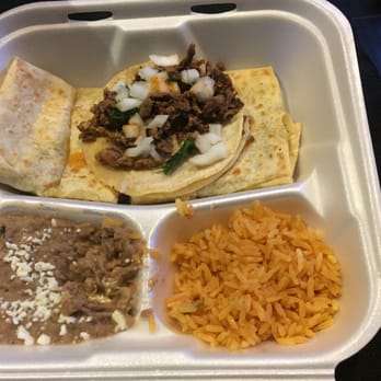 Tortilla Grill - This is the quesadilla and taco combo. Meat in the quesadilla is an extra $1.99 (way lame) - Mexican Near Me - Lancaster, California