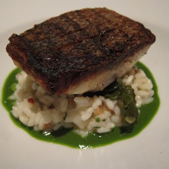 Blue Fin - Local Striped Bass ($29): lobster & swiss chard risotto, lemon chive - Sushi Bars Near Me - New York, New York