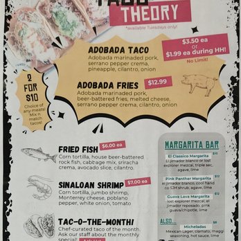 Common Theory - Tacos and Margaritas Menu - Gastropubs Near Me - San Diego, California