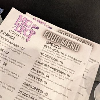 Mic Drop Comedy - Menu - Comedy Clubs Near Me - Plano, Texas Mic Drop Comedy - Menu - Comedy Clubs Near Me - Plano, Texas