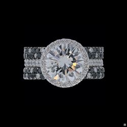 James Elliot - Twinkle Bands with Round Engagement Ring