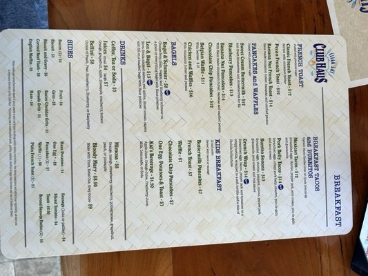 Menu photo 1 Clear Sky Club Haus Palm Harbor, FL