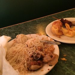Super China Buffet - The Food I chose, tried to eat, and left behind. Food poisoning just waiting to happen.