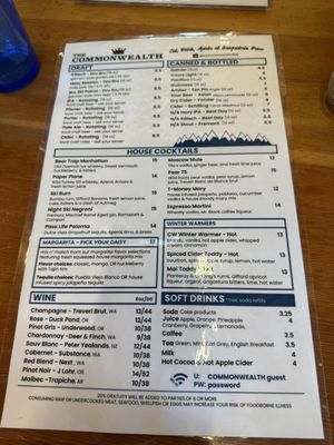 Menu photo 3 The Commonwealth Snoqualmie Pass, WA Menu photo 3 The Commonwealth Snoqualmie Pass, WA