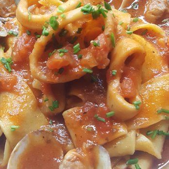 Taverna del Bisbe - Pappardelle pasta with seafood - Catalan Near Me - Barcelona, B Taverna del Bisbe - Pappardelle pasta with seafood - Catalan Near Me - Barcelona, B