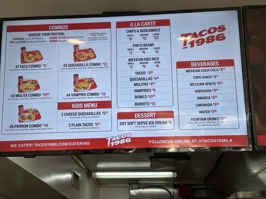 Menu photo 2 Tacos 1986 Burbank, CA Menu photo 2 Tacos 1986 Burbank, CA