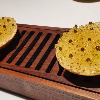 Kiln - The Kiln Tasting Menu ($285) x2 - Sacramento Sturgeon: dill pollen vinegar, white verjus, oscietra caviar - New American Near Me - San Francisco, California Kiln - The Kiln Tasting Menu ($285) x2 - Sacramento Sturgeon: dill pollen vinegar, white verjus, oscietra caviar - New American Near Me - San Francisco, California