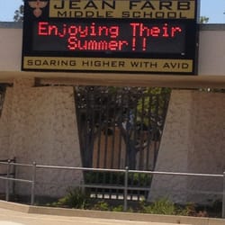 Jean Farb Middle School - front entrance where i used to get dropped off at; great times!