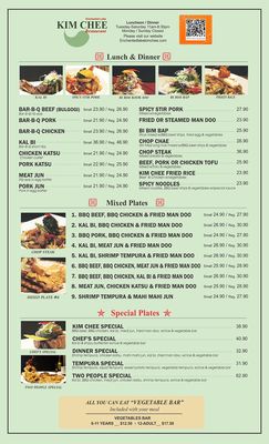 Menu photo 3 Kim Chee Restaurant Kailua, HI Menu photo 3 Kim Chee Restaurant Kailua, HI