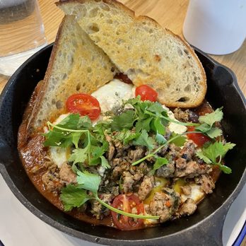 Prep & Pastry on Grant - Harissa Shakshuka - wish they gave more bread - Breakfast & Brunch Near Me - Tucson, Arizona Prep & Pastry on Grant - Harissa Shakshuka - wish they gave more bread - Breakfast & Brunch Near Me - Tucson, Arizona